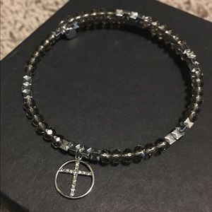 Beaded Bracelet with Cross Charm